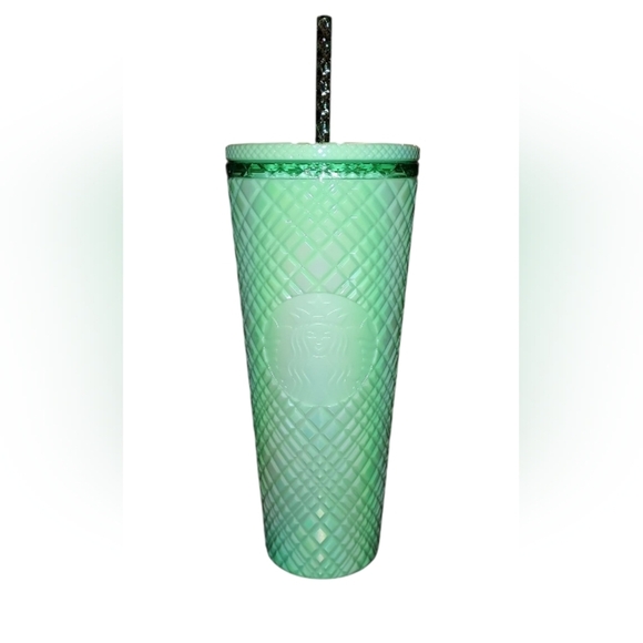 Starbucks Summer 2024 Iridescent Mint Jade Green Jeweled Tumbler 24oz Venti, NEW - Picture 1 of 3